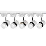 JACKAL® LED 9 Watts Indoor Ceiling Spot Light/Focus Light/Track Light (Natural White) | Flexibly Rotatable Light Head | Perfect for Kitchen, Living Room & Malls – Trackway Included (Pack of 5)