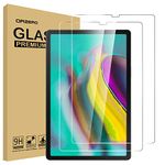 (2 Pack) Orzero for Samsung Galaxy Tab S5e (T725, T720), Tab S6 10.5 inch 2019 Tempered Glass Screen Protector, 9 Hardness HD Anti-Scratch Full-Coverage (2.5D Arc Edges) (Lifetime Replacement)