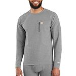 Carhartt Men's Force Heavyweight Thermal Base Layer Long Sleeve Pocket Shirt, Shadow Heather, Medium