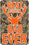 Best Buckin Dad Ever Hunting Vinyl Decal Sticker For Cars Trucks Windows Bumpers Walls Laptops Cups Etc - Peel And Stick Weatherproof Indoor Outdoor Full Color Printed Laminated Vinyl - 5.5 Inches At Largest Point - KCD3407