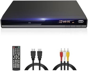 HD DVD Player for TV, All Region Free DVD Player CD Player for Home with HDMI/AV Output USB Input, Plays All Regions/Formats, Breakpoint Memory, 1080P HD Compact DVDs Player for Family Movies