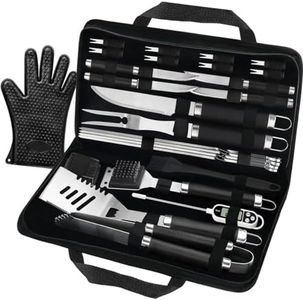 POLIGO 26PCS BBQ Accessories for Outdoor Grill Utensils Set Stainless Steel BBQ Tools Grilling Tools Set for Christmas Birthday Dads Presents, Barbecue Accessories Ideal Grilling Gifts for Men Women