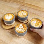 ZEBERBO Ceramic Espresso Cups Set of 4, 5oz Espresso Coffee Mugs, Special Glazed Demitasse Cups Expresso Coffee Cup for Espresso Machine