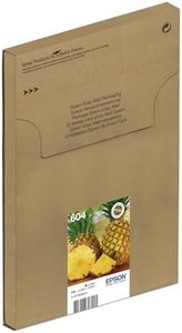 EPSON EasyMail Multipack 604 Ananas, Cartouches d'encre d'origine, 4 Couleurs : Noir, Cyan, Magenta, Jaune, Format boîte aux Lettres, XP-2200 XP-2205 XP-3200 XP-3205 XP-4200 WF-2910 WF-2930 WF-2950