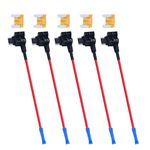 MuHize Upgraded Blade Fuse Tap - Automotive Low Profile Fuse Taps, Car RV Camper Add-a-Circuit Fuse Adapter, 12V Tap Fuse Holder with 5 Amp Low Profile Mini Blade Fuse (5 Pack)