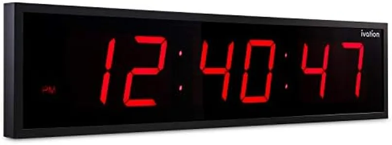 Ivation Huge Large Big Oversized Digital LED Clock - Shelf or Wall Mount (36 Inch - Red) | 6-Level Brightness, Mounting Holes & Hardware