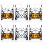 FLOW Barware Classic Whiskey Glasses Set of 6 | 310ml Whisky Glasses Gift Set | Glass Tumblers Set of 6 for Rum Glasses Scotch, Bourbon & Water Glasses