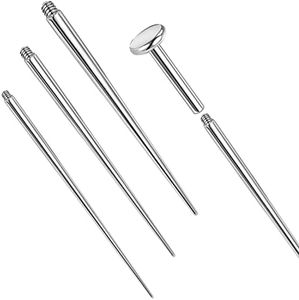 14g/16g/18g ASTM F136 Titanium Piercing Taper Insertion Pin for Internal Thread Tragus/Helix/Lip/Nose/Helix/Piercing Jewelry Cartilage Earrings Labret Nose Studs Stretcher Assistant Tool, Titanium