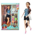 Arsenio New Kids Doll Include with Shopping Time Play Set Food Toys and Accessories for 4-7 Years Girls (Multicolor)