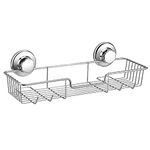 iPEGTOP Rustproof Stainless Steel Compact Shower Caddy Bath Shelf with Strong Suction Cups Rectangle Storage Basket for Bathroom Kitchen Organizer