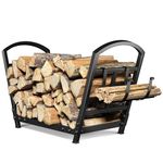 GREENER Small Firewood Rack Indoor Log Holder Wood Storage For Fireplace, Heavy Duty Metal Firewood Holder with Removable Holders, Up-Loaded to 120lb，Decor Outdoor Log Holder