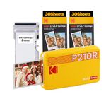 KODAK Mini 2 Retro Christmas Gifts 4PASS Portable Photo Printer (2.1x3.4 inches) Initial 8 Sheets + 60 Sheets Pack Bundle, Yellow