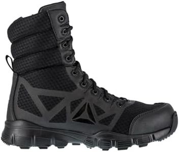 Reebok Mens Black Micro Mesh 8in Tactical Boots Dauntless Soft Toe 11 M