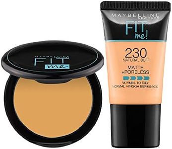 Maybelline New York Liquid Foundation + Compact Powder For All Skin Types, Matte & Poreless Finish, Ultra Blendable And Lightweight, Fit Me, 230 Natural Buff, 80 Gram, Cream
