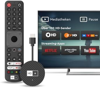 HD+ IP TV Stick, Internet TV for All TVs, 3 Months HD TV Included, Access to Netflix, YouTube, with HDMI, Wi-Fi/LAN and 4K