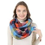 Fashion Infinity Scarves With Zipper Pocket For Women Girls - Novelty Wrap Travel Scarf with Hidden Pocket