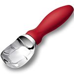 Rainspire Ice Cream Scoop Stainless Steel with Comfortable Handle, Ice Cream Scooper Heavy Duty, Ice Cream Spade Great for Spooning Frozen Hard Gelato and Sorbet, Cookie Dough, Melon (Red)