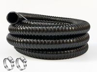 PEISONGFFI 1" ID- 10 Ft Corrugated Water Hose Black Corrugated Strong Flexible Pond PVC Sump Pump DischargeTubing