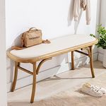 DM Furniture Farmhouse Wood Bench Small Entry Way Bench Seat Narrow Dining Bench Bed End Indoor Bench for Living Room Foyer Indoor, Uphostered Bench