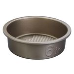 Goodcook 5509 Aluminized Steel, Diamond-Infused Non-Stick Coated Textured Bakeware, 6in Round Cake, champagne pewter