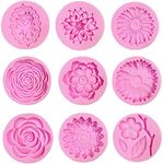 DD-life 9 Pcs Flowers Fondant Molds Silicone Molds for Cupcake Dessert Chocolate Jelly Cookie Decor, Jewelry, Pastry, Chocolate,Handmade Soap Mould Candy Making