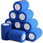 Inksafe Blue Self Adherent Cohesive Bandages 7.5cm x 4.5m Box of 12 - Uses Include Vet Wrap, Tape for Human Wrist and Ankle Sprains and Sports Injuries