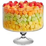 Barski European Beautiful Hand Made Glass Large Trifle Bowl, 9.5"D , 170 oz (over 5 quarts) Clear