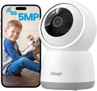 ieGeek 5MP Indoor Camera, 5G/2.4G WiFi Cameras for Home Security with Phone App, Pan/Tilt Smart Dog Cam for Pet/Baby Monitor w/Motion Detection,Auto Tracking,2-Way Audio,Night Vision,Works with Alexa