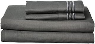 Sweet Home Collection 1500 Thread Count 21" DEEP Pocket Sheet Soft Egyptian Quality Brushed Microfiber Luxury Bedding Set with Flat, Fitted, 2 Pillow Cases, Extra Queen, Gray