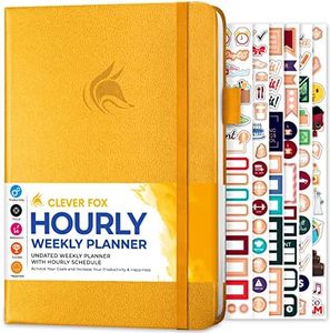 Clever Fox Planner Schedule – Undated Weekly & Monthly Life Planner with Time Slots, Appointment Book & Daily Organizer, A5 (Yellow)