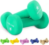 Yes4All Neoprene Dumbbells Set of 1-Pair: 5 lbs (10 lbs Total) - ²DXD3Z, B1-Dark Green-5 lbs (Pair)