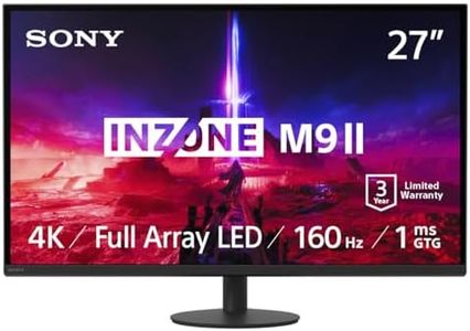 Sony INZONE M9 II 27” 4K UHD (3840 x 2160) 160Hz Full Array LED 1ms GtG NVIDIA G-SYNC Gaming Monitor, DisplayHDR 600, Built-in Speakers, DisplayPort 2.1 (UHBR10) /VRR HDMI 2.1-3 Year Limited Warranty