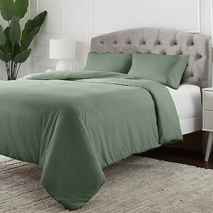 Mellanni Housse De Couette 220x240 - Parure De Lit 220x240 Adulte avec Fermeture À Bouton - Sets De Housses De Couettes en Microfibre avec 2 Taies Oreiller 80x80 cm - (240x220 cm, Sage)