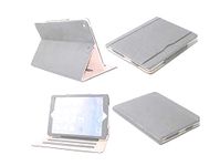 SALE! Iverson iPad 4 leather wallet cover case compatible with iPad 2 and iPad 3 with free screen protector and cleaning cloth. (BULLET GREY)