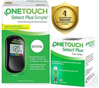 ONETOUCH OneTouch Select Plus Simple Glucometer for Simple,Accurate & Virtually Painfree Blood Sugar Testing (Free 10 Strips +Lancing Device+10 lancets) green