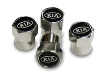 Metal Chrome Tyre Valve Dust Caps. Set of 4. Sportage Sorento Picanto Optima Rio Stinger Ceed Niro Stonic Venga