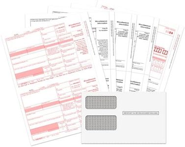 1099 MISC Forms 2020, 4 Part Tax Forms Kit, 25 Vendor Kit of Laser Forms Designed for QuickBooks and Accounting Software, 25 Self Seal Envelopes Included