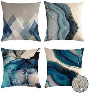 VIGVOG Waterproof Throw Pillow Covers Decorative Floral Printed Cushion Cover Outdoor Indoor Pillow Case 18 X 18 Inch Set of 4 (Waterproof-5, 18 X 18 Inch)