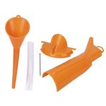 Motorcycle Oil Filter Funnel, Drip-Free Oil Filter Funnel Kit Set Long Mouth Funnel Flexible Plastic Funnel Set Practical Accessory for Petrol Engine Oil Diesel(Orange)