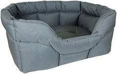 P & L Superior Pet Beds Heavy Duty Rectangular Waterproof Softee Bed, Large, 75 x 60 x 27 cm, Grey