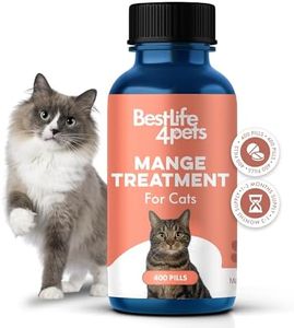 Mange Treatment for Cats - Natural Ear Mite Treatment & Cat Itchy Skin Relief; Helps with Feline Scabies, Cat Dandruff, Shedding, Excessive Grooming and General Cat Skin Care - 400 Odorless Pills