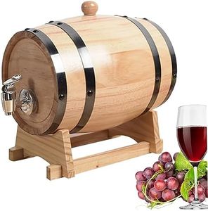 Wine Barrel with Wood Stand 1L Whiskey Barrel with Tap Vintage Aging Oak Barrel Table Home Bar Decor Display & Storage for Spirits, Liquors, Wine, Beer, Whiskey Barrel