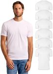 True Classic 6 Pack, White, Men's Short Sleeve Crew Neck T-Shirt, 2X-Large