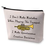 BLUPARK Trumpeter Gift Cornet Cosmetic Bag I Don't Make Mistakes When Playing The Trumpet Girl Trumpet Player Gift for Musician, When Playing The Trumpet