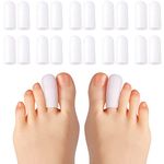 20 Pcs, Toe Protector Cap, Silicone Toe Sleeves, Toe Sleeves, Silicone Toe Sleeve Caps, Protect Toe from Rubbing, Corns, Blisters, Hammer Toes, Ingrown Toenail Treatment for Women and Men Middle Toe