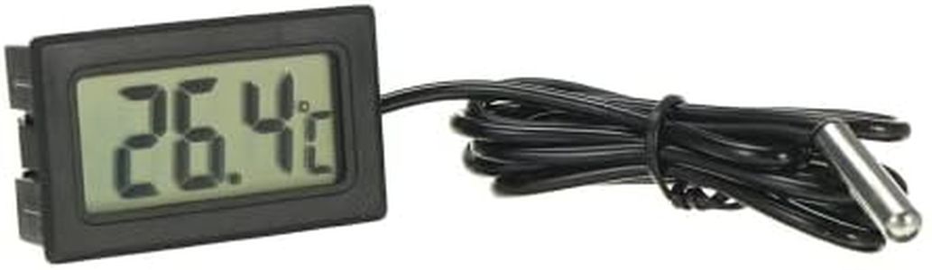 DollaTek Monitor de Temperatura Digital LCD Termómetro con sonda Externa para el refrigerador y congelador Acuario -Black