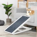 Advwin Wooden Adjustable Pet Ramp for All Dogs and Cats, Non Slip 100cm Long and Adjustable from 12” to 24”, Up to 35KG - Folding Dog Car Ramps for SUV, Bed, Couch