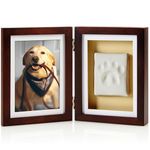 Pearhead Pet Paw Print Photo Frame With Clay Imprint Kit - Pawprint Making Kit and Photo Display for Cats and Dogs, No-Mess Pawprint Memorial, Perfect Home Decor and Gift for Pet Lovers, Espresso