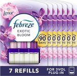 Febreze 3Volution Plug In Air Freshener Refill, 20ML x 7, Odour Eliminator & Bathroom Air Freshener, Exotic Bloom