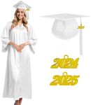 Herrenbek Shiny Graduation Cap and Gown 2024 Tassel Adult Set for High School and Bachelor